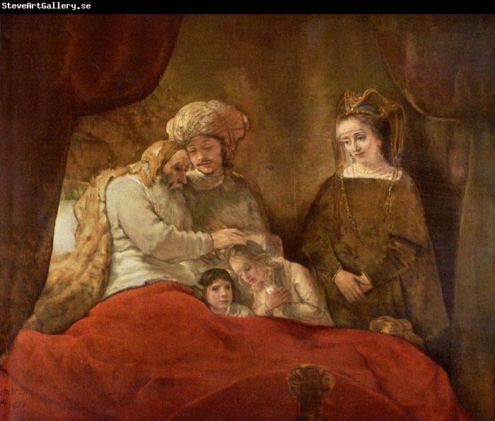 REMBRANDT Harmenszoon van Rijn Jacob blessing Joseph second son,